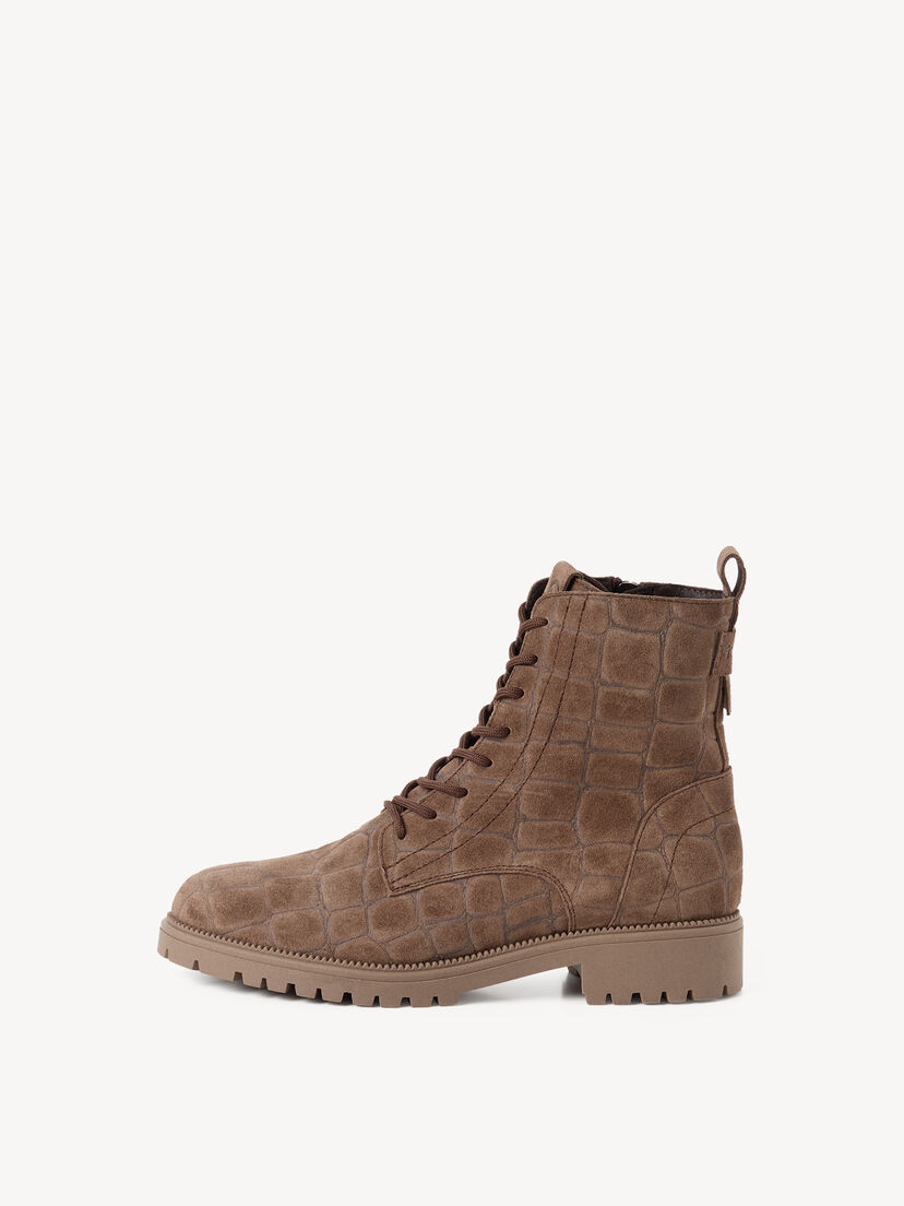 Leren Enkellaarsje - beige, TAUPE STRUCT., hi-res