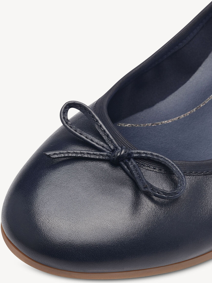 Leren Ballerina - blauw, NAVY, hi-res