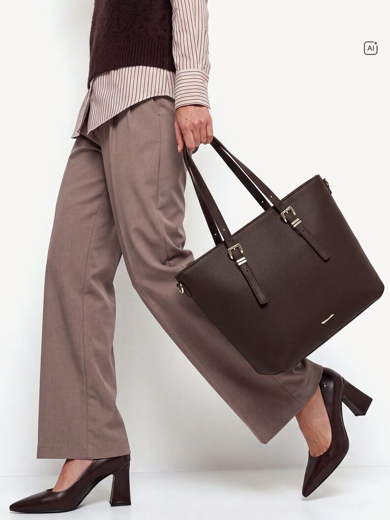 Shopping bag - brown, brown, hi-res