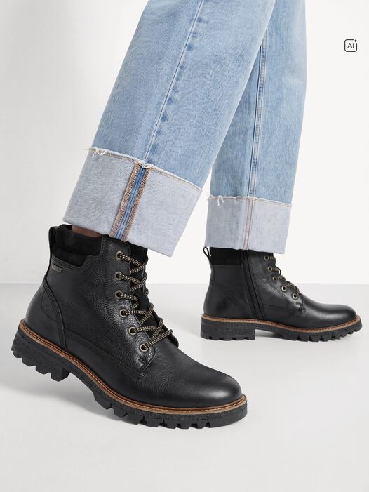 Enkellaarsje, BLACK LEATHER, hi-res