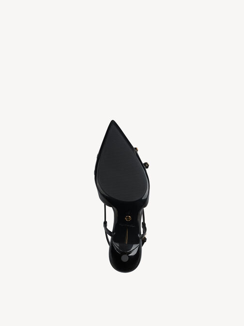 Slingpumps, BLACK LEATHER, hi-res