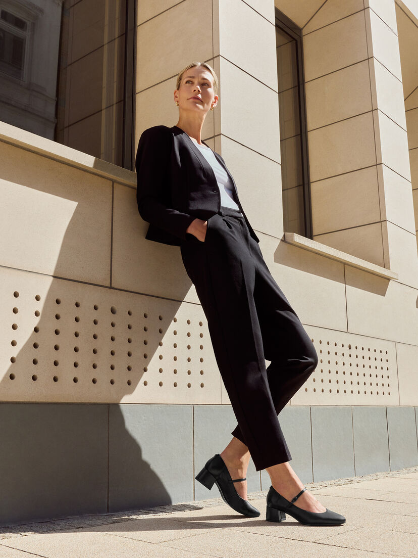Leren Pumps - zwart, BLACK LEATHER, hi-res