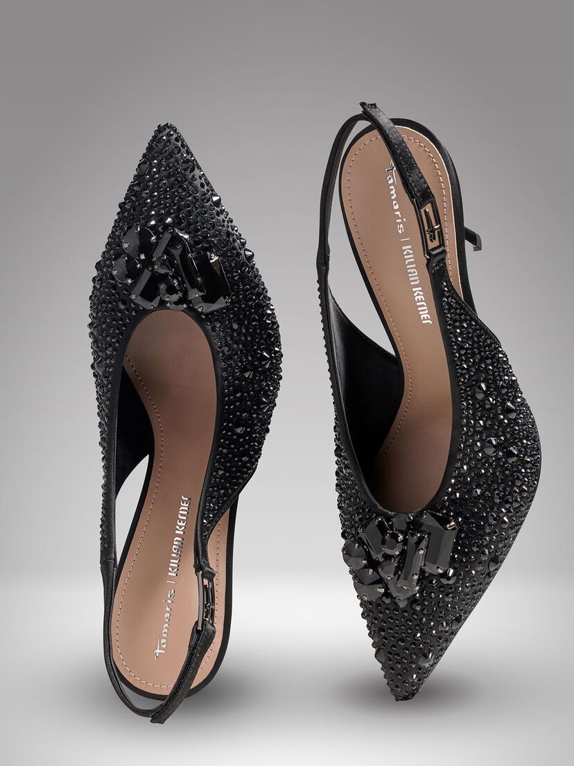 Slingpumps - zwart, BLACK, hi-res
