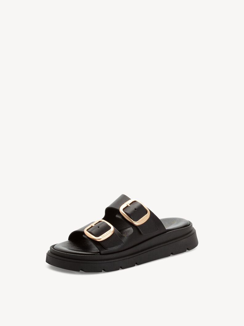Leather Mule - black, BLACK LEATHER, hi-res