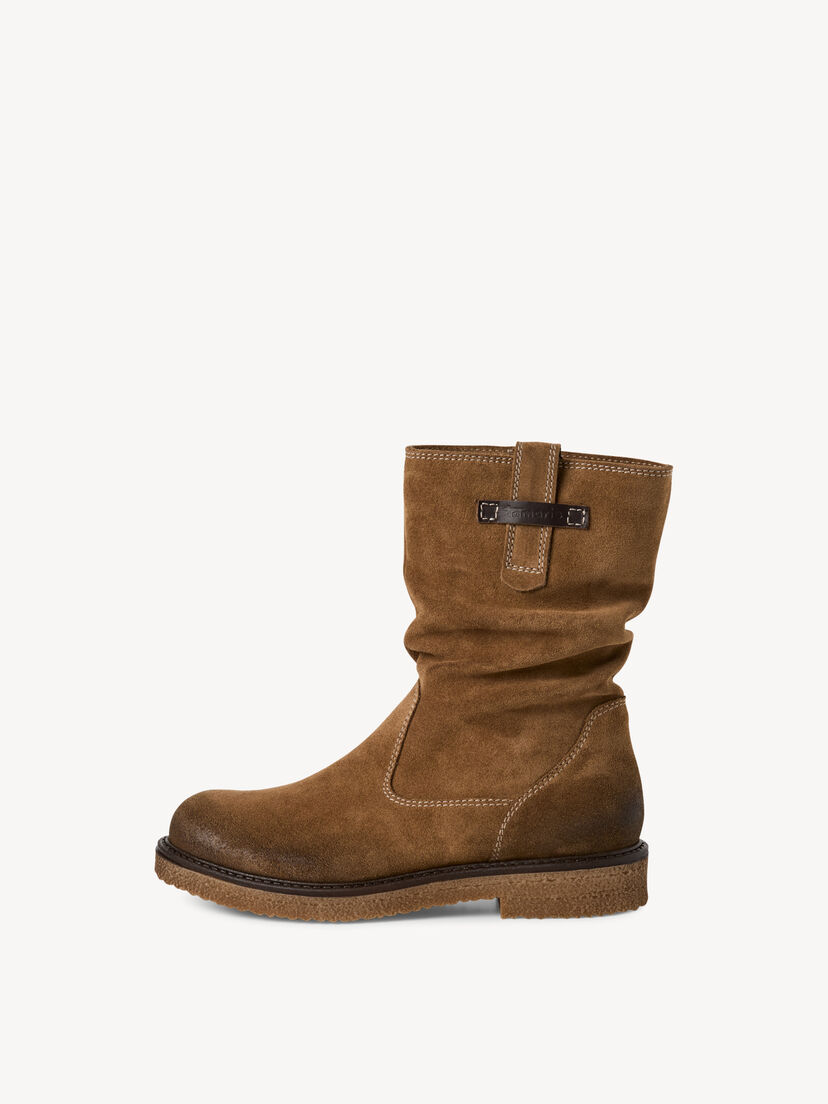 Leren Enkellaarsje - bruin, BROWN, hi-res