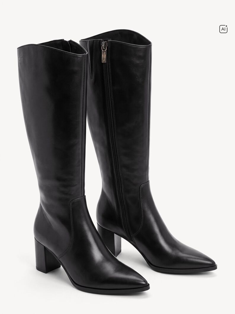 Leather Boots - black, BLACK LEATHER, hi-res