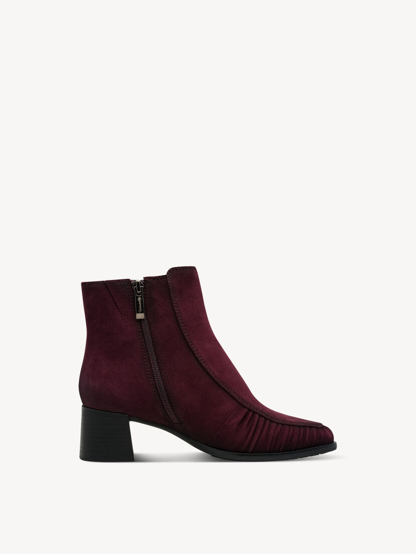 Leren Enkellaarsje - rood, MERLOT, hi-res