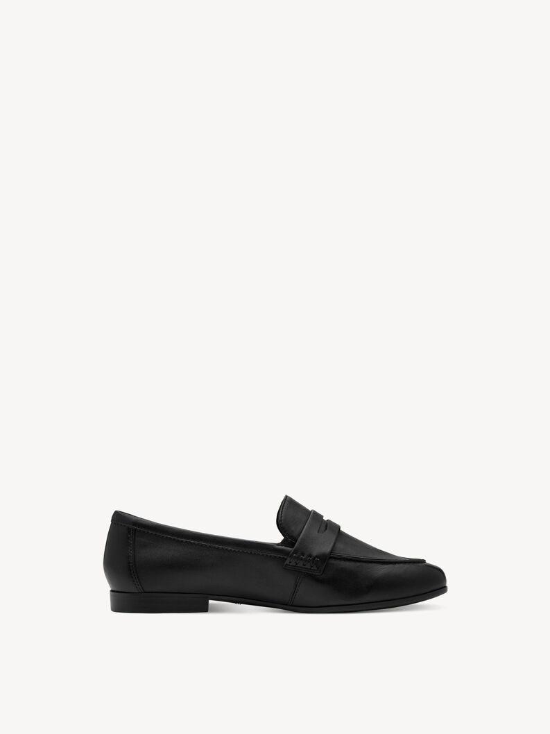 Leren Instappers - zwart, BLACK LEATHER, hi-res