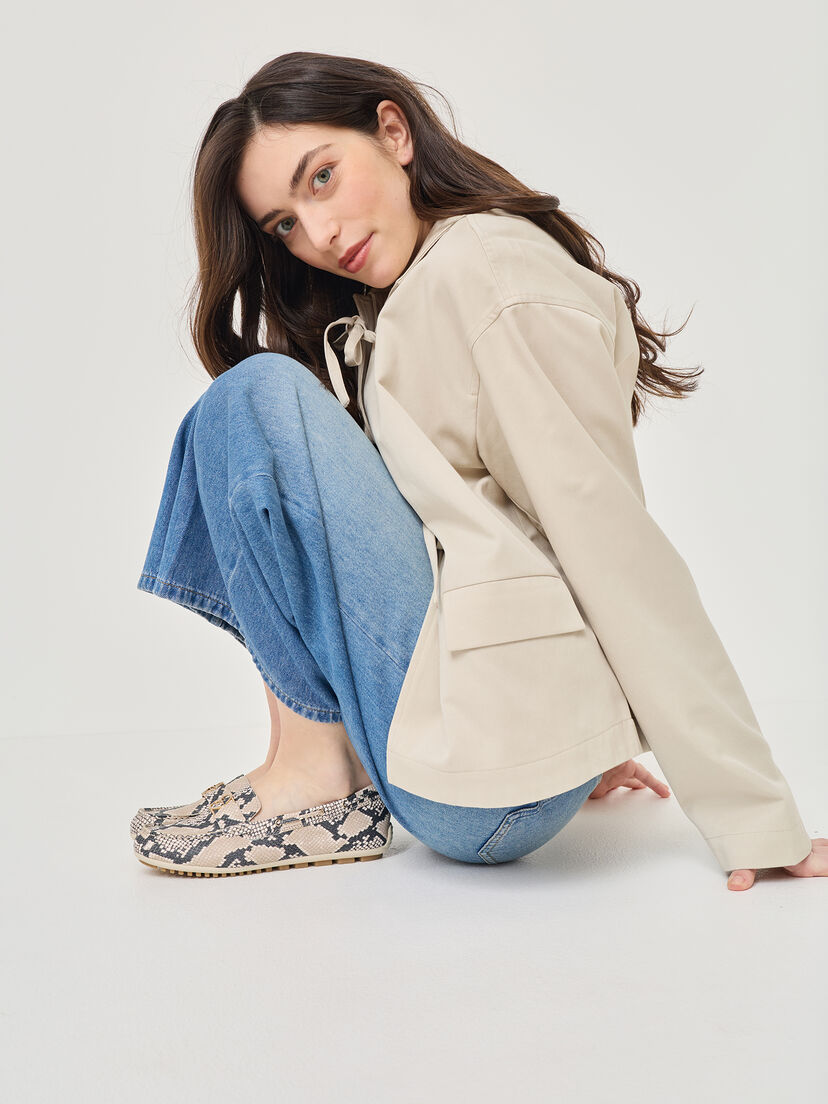 Leren Mocassin - beige, BEIGE SNAKE, hi-res