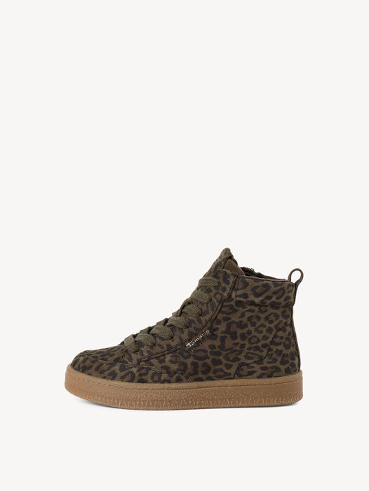 Enkellaarsje, OLIVE LEOPARD, hi-res