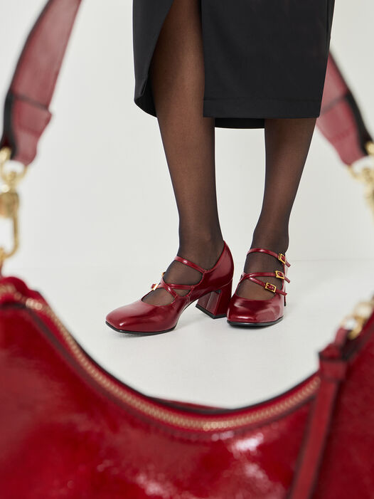 Pumps, RED, hi-res