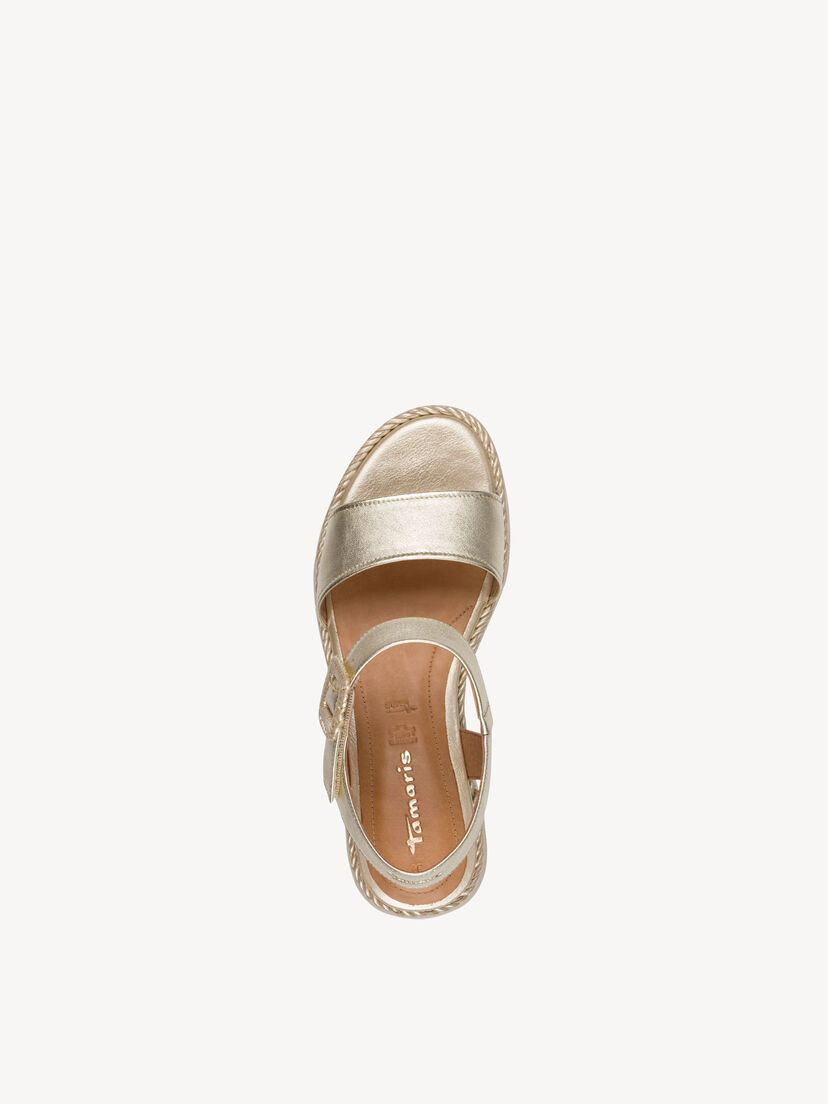 Leren Sandaaltje - metallic, LIGHT GOLD, hi-res
