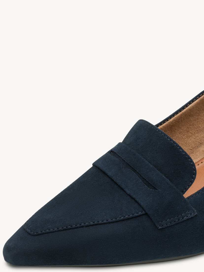 Leren Slingpumps - blauw, NAVY, hi-res
