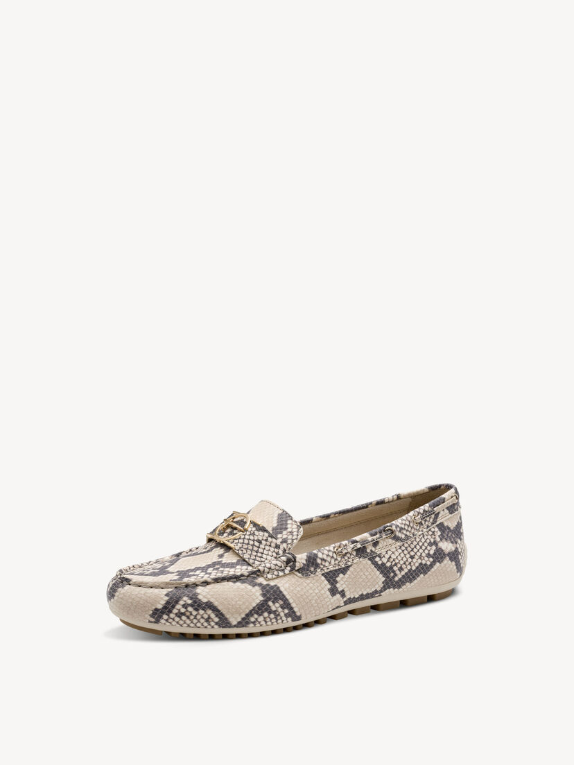 Leren Mocassin - beige, BEIGE SNAKE, hi-res