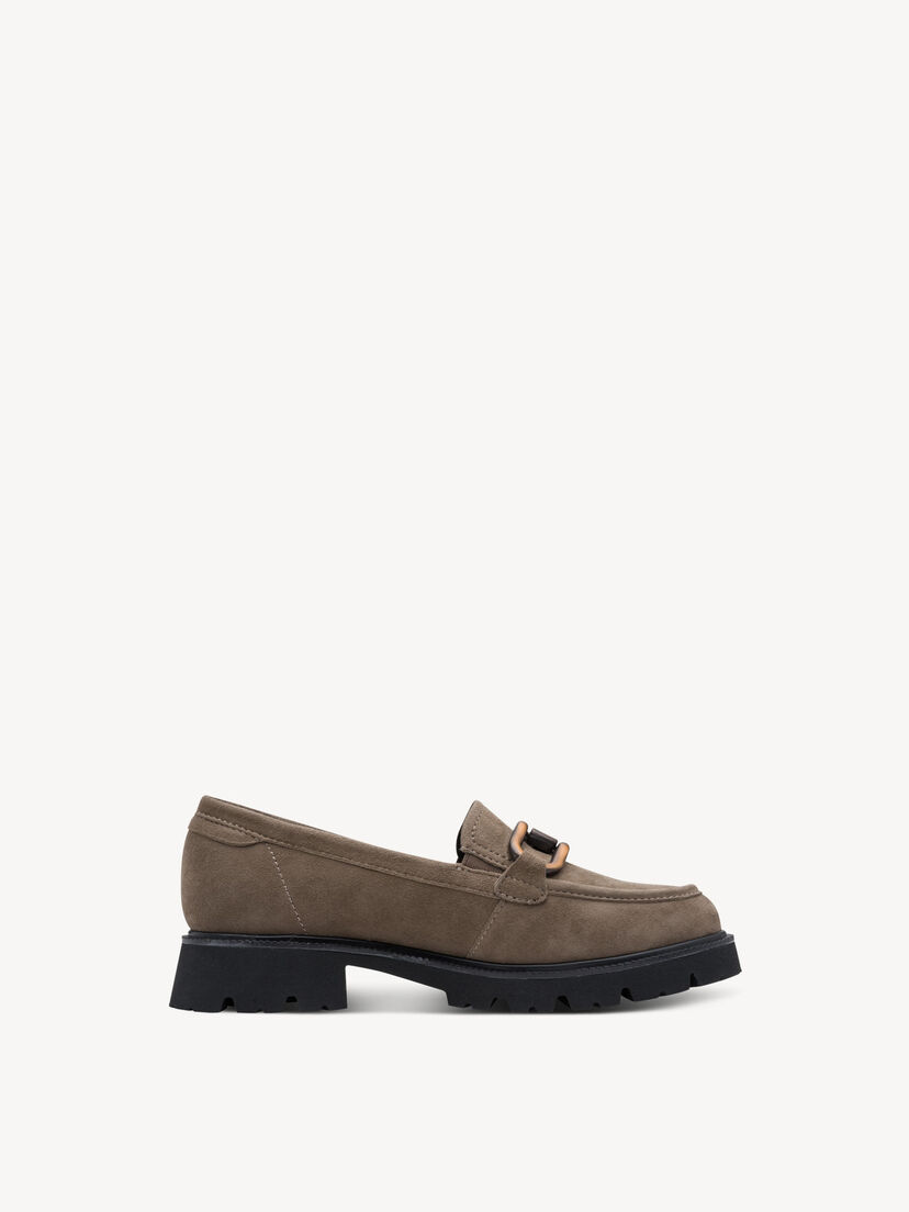 Leren Instappers - bruin, TAUPE SUEDE, hi-res