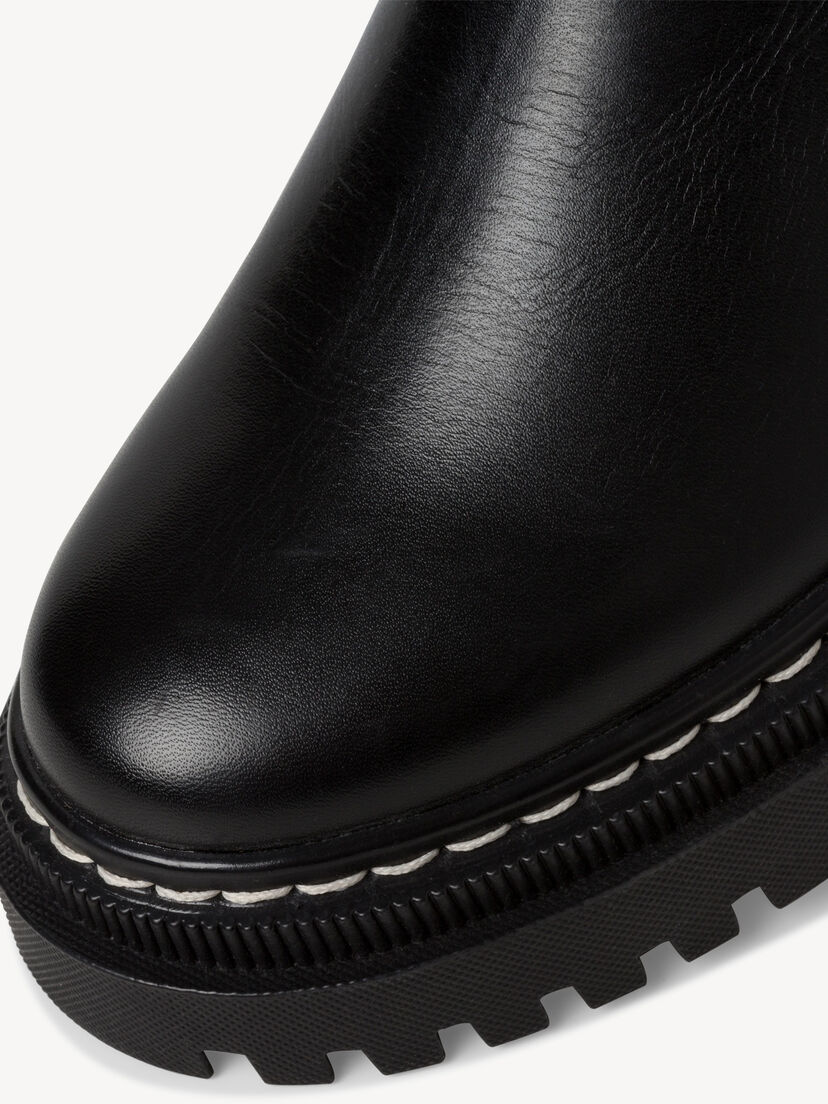 Leren Chelseaboot - zwart, BLACK, hi-res