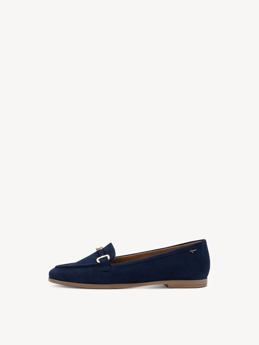 Leren Instappers - blauw, BLUE, hi-res