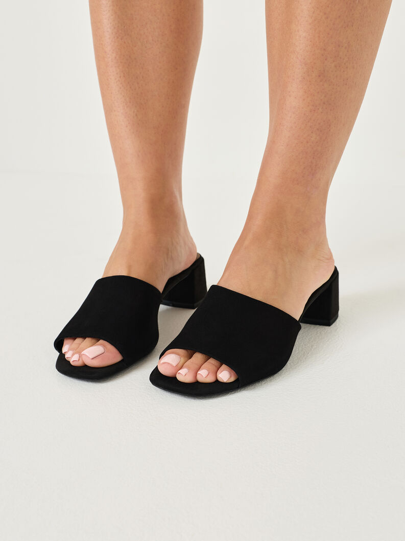Lederpantolette - schwarz, BLACK SUEDE, hi-res