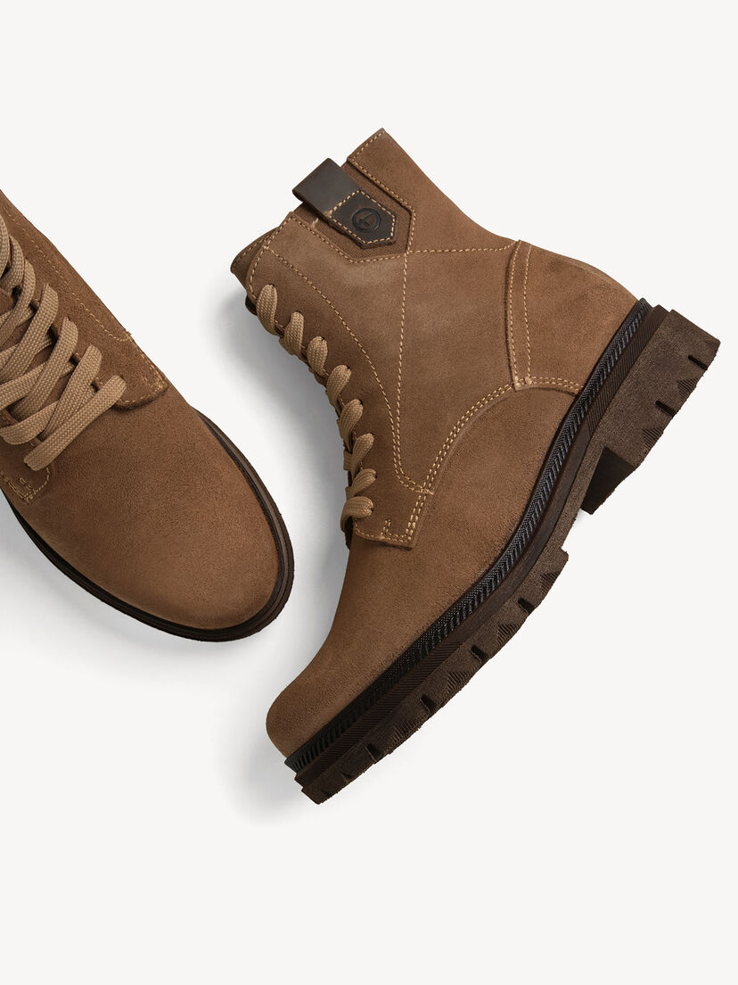 Leren Enkellaarsje - bruin, BROWN, hi-res