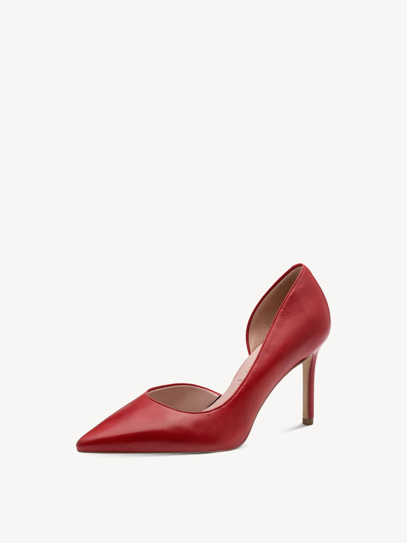Leren Pumps - rood, RED, hi-res