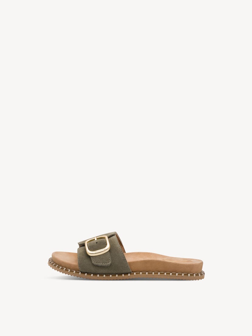 Leren Slipper - khaki, SAGE SUEDE, hi-res