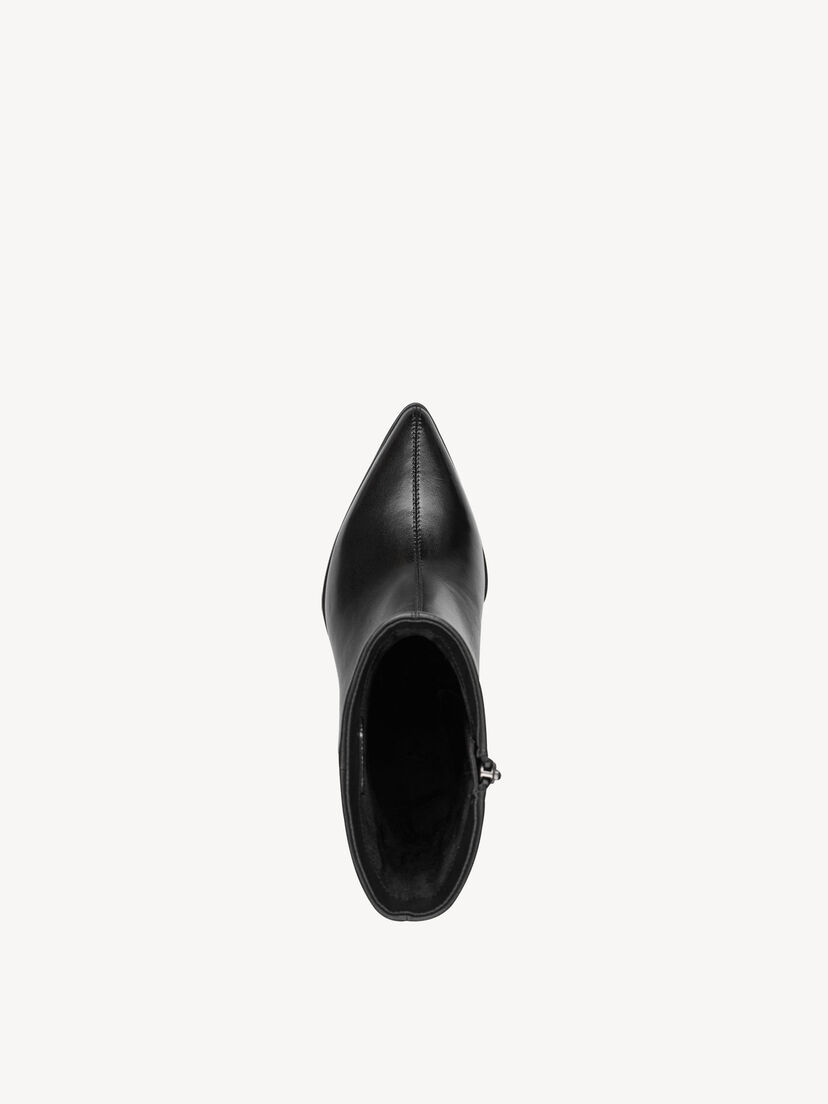 Leren Enkellaarsje - zwart, BLACK LEATHER, hi-res