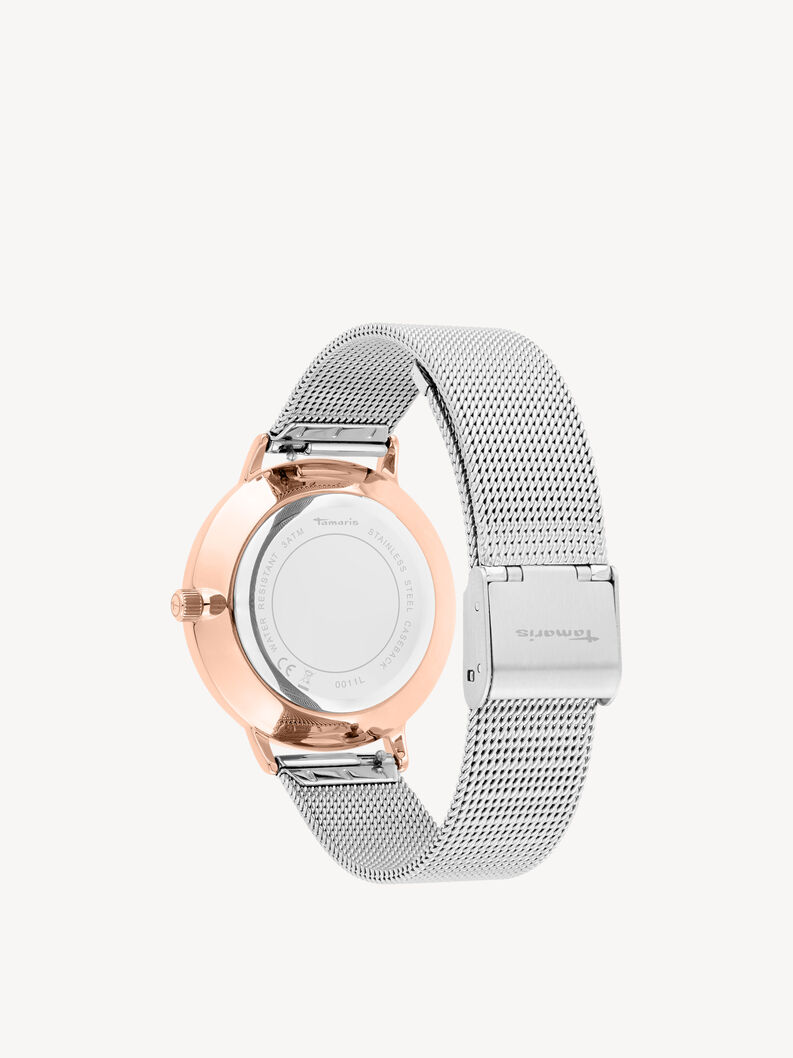 Montre - argent&eacute;s, rosegold mesh silver, hi-res