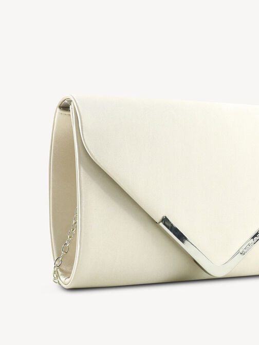 Clutch bag, beige satin, hi-res