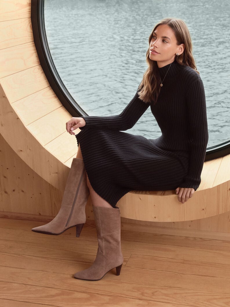 Leather Bootie - brown, TAN, hi-res