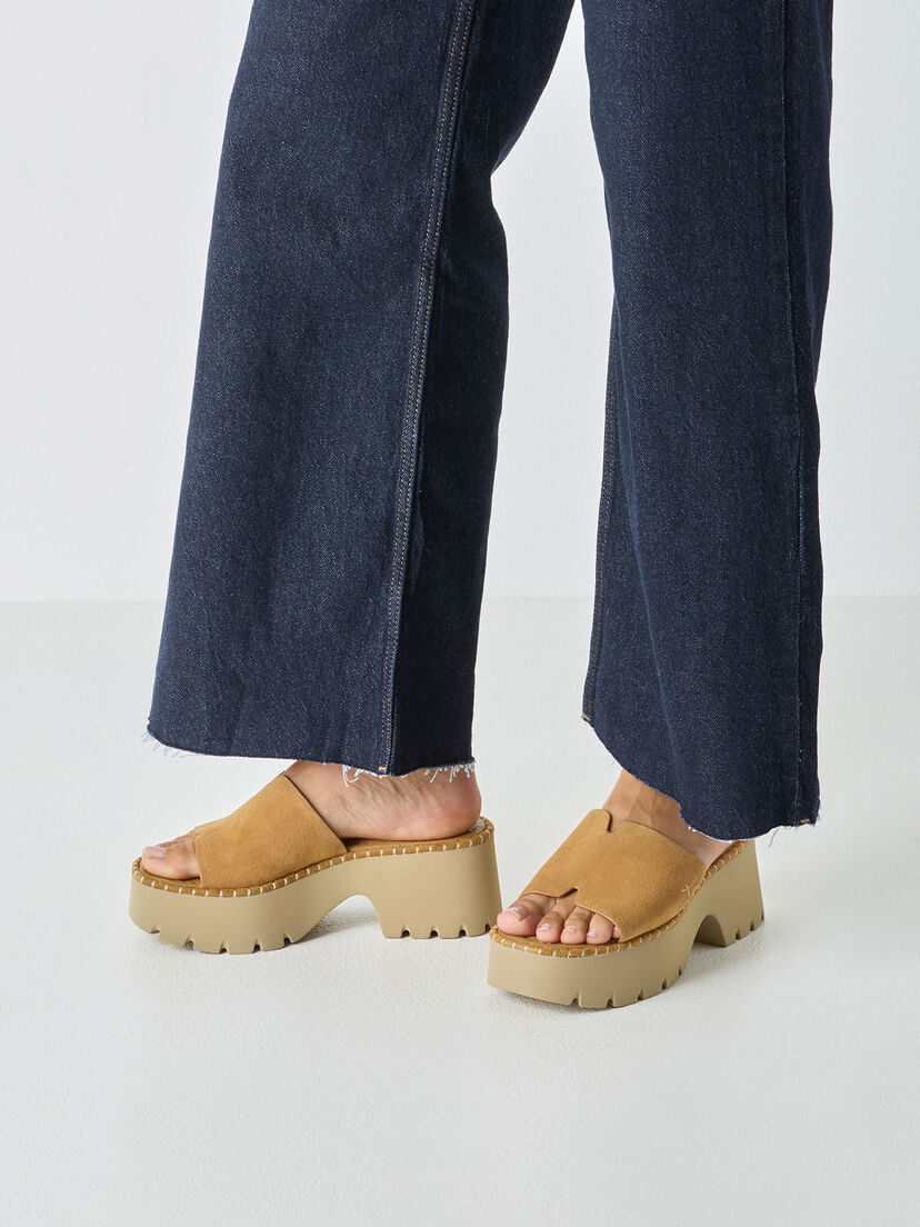 Leren Slipper - bruin, 310, hi-res