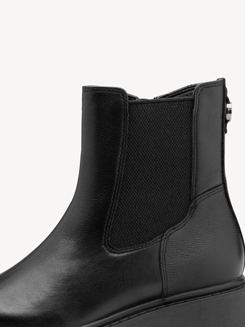 Leren Chelseaboot - zwart, BLACK, hi-res