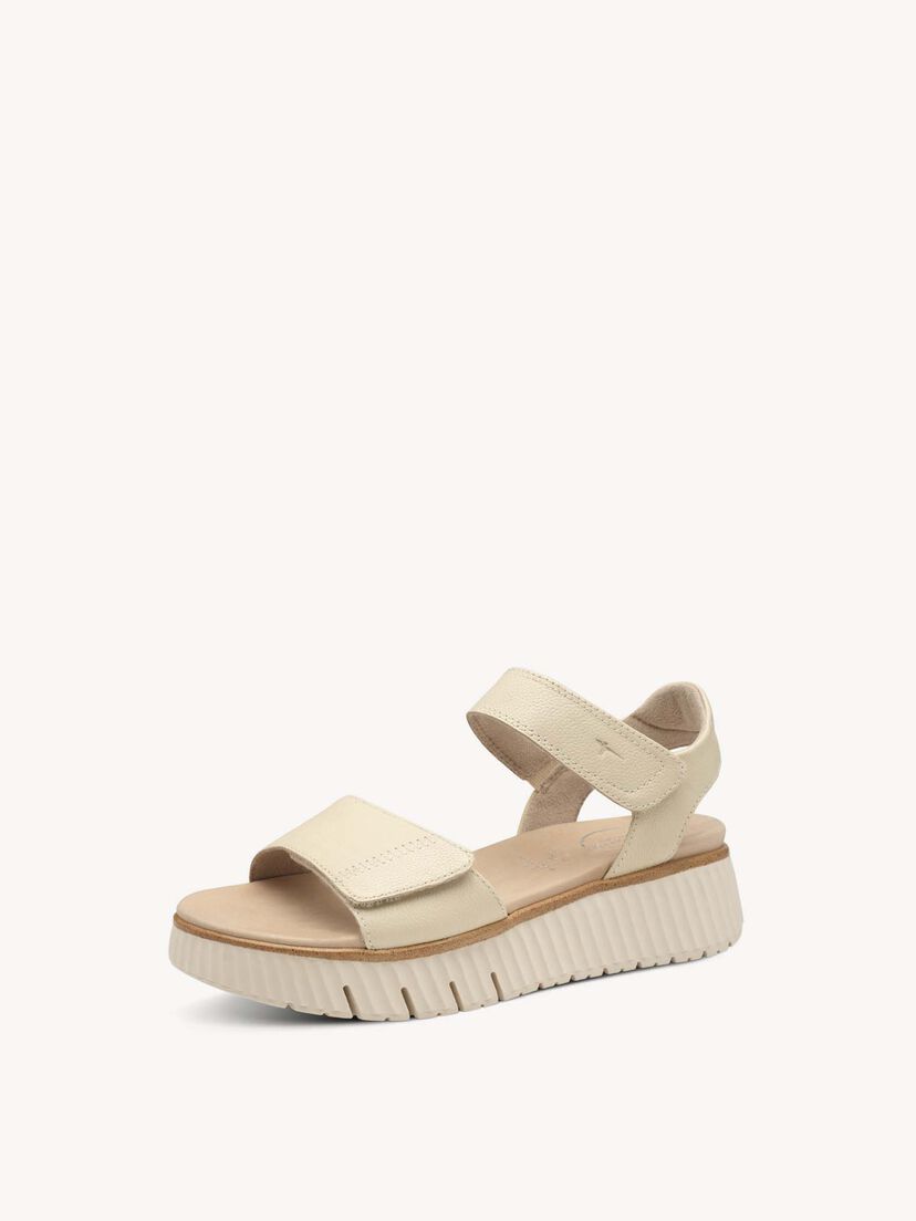 Leren Sandaaltje - beige, IVORY, hi-res