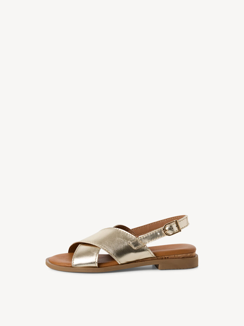 Leren Sandaal - goud, LIGHT GOLD MET, hi-res
