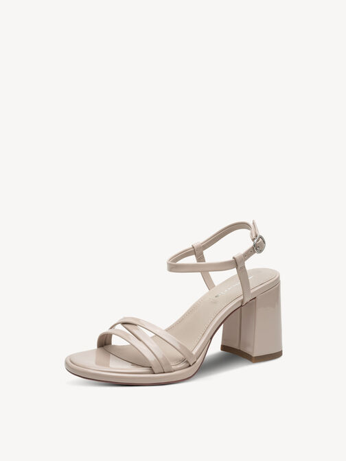 Sandale &agrave; talon, BEIGE PATENT, hi-res