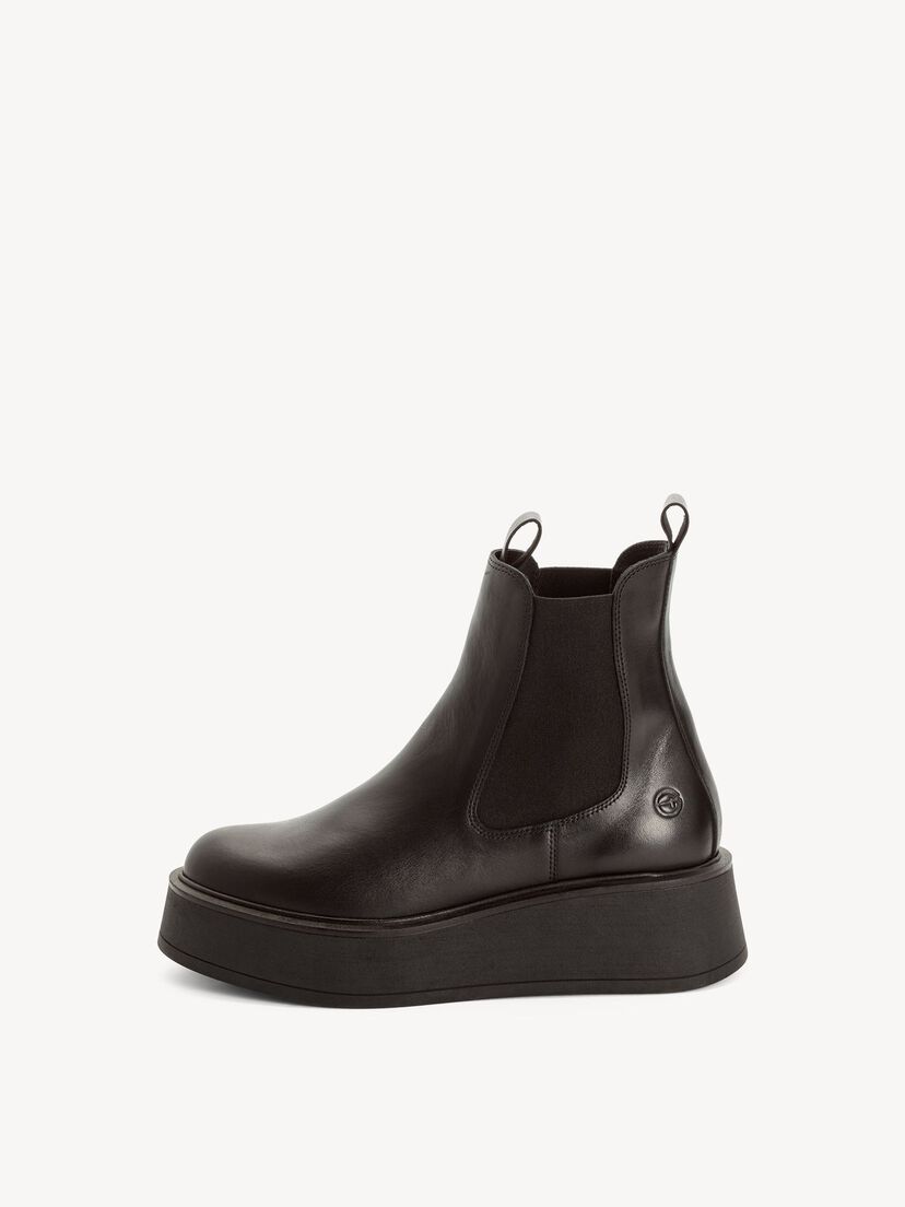 Leren Chelseaboot - zwart, BLACK LEATHER, hi-res