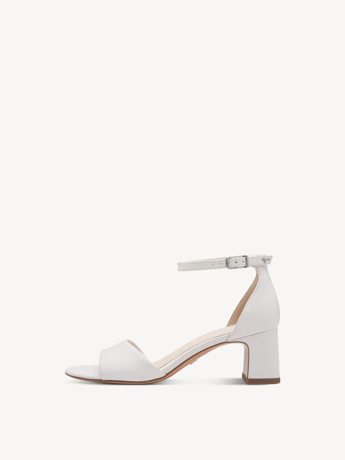 Sandale &agrave; talon, WHITE LEATHER, hi-res