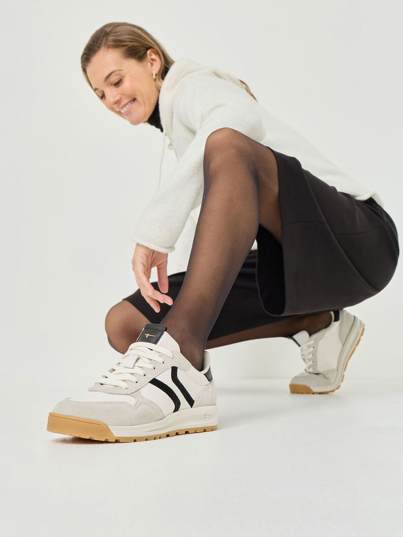 Basket en cuir - beige, IVORY COMB, hi-res