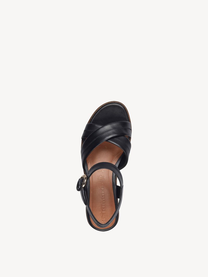 Leren Sandaaltje - zwart, BLACK LEATHER, hi-res