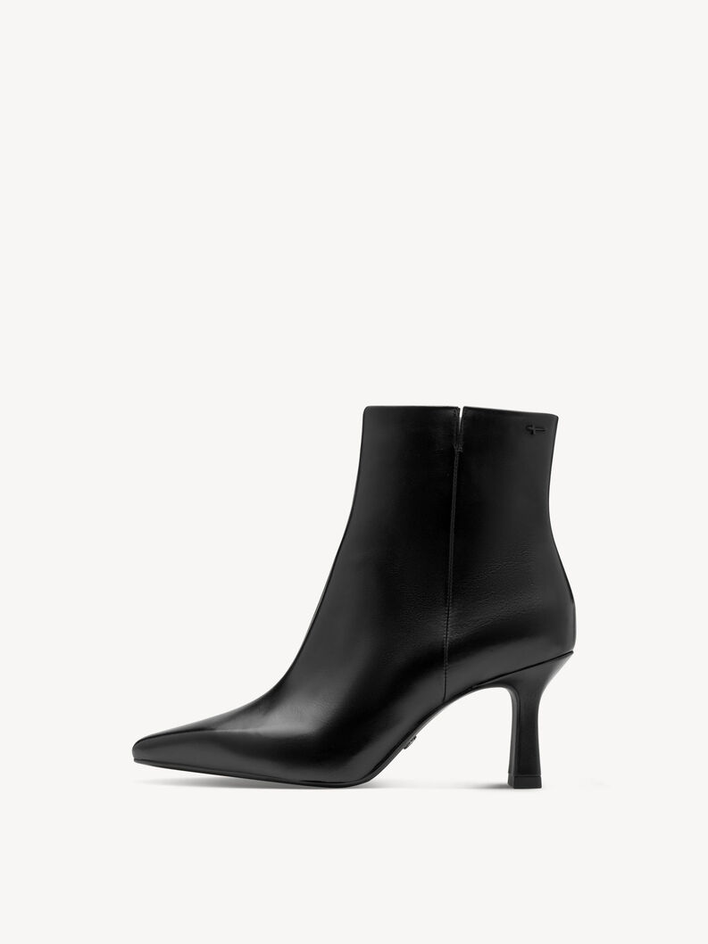 Leren Enkellaarsje - zwart, BLACK LEATHER, hi-res