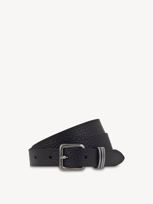 Ceinture, noir, m&eacute;tallique, hi-res