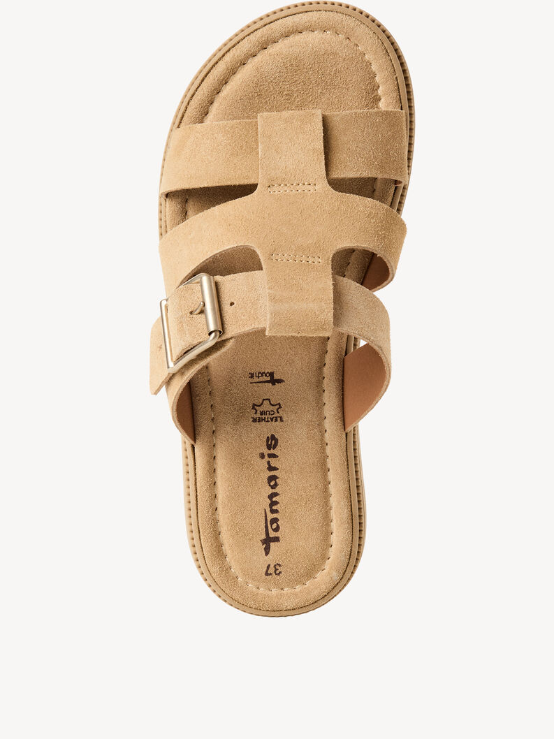Mule en cuir - beige, BEIGE SUEDE, hi-res