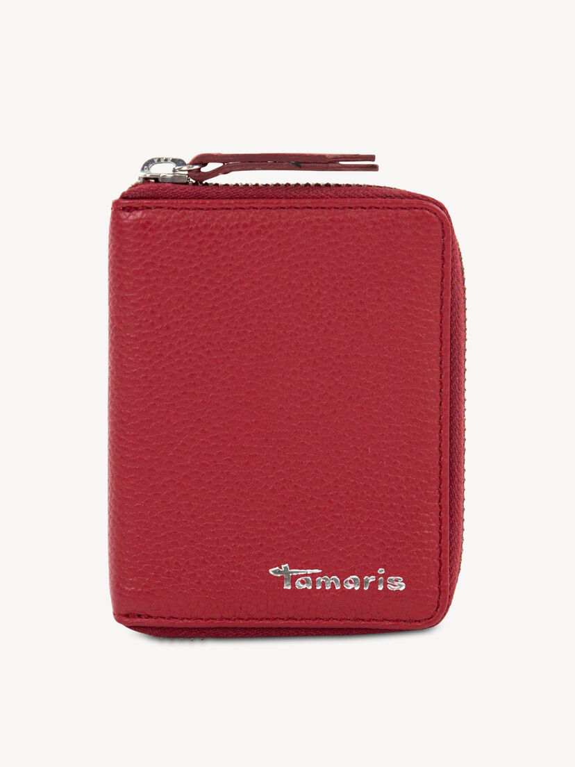 Leren Portemonnee - rood, red, hi-res