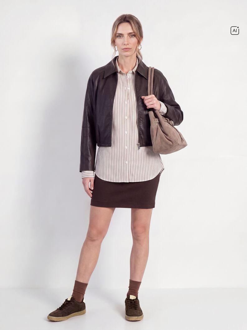 Leren Sneaker - bruin, MOCCA COMB, hi-res