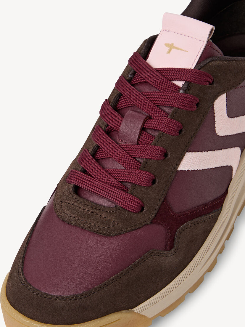 Leren Sneaker - rood, MERLOT COMB, hi-res