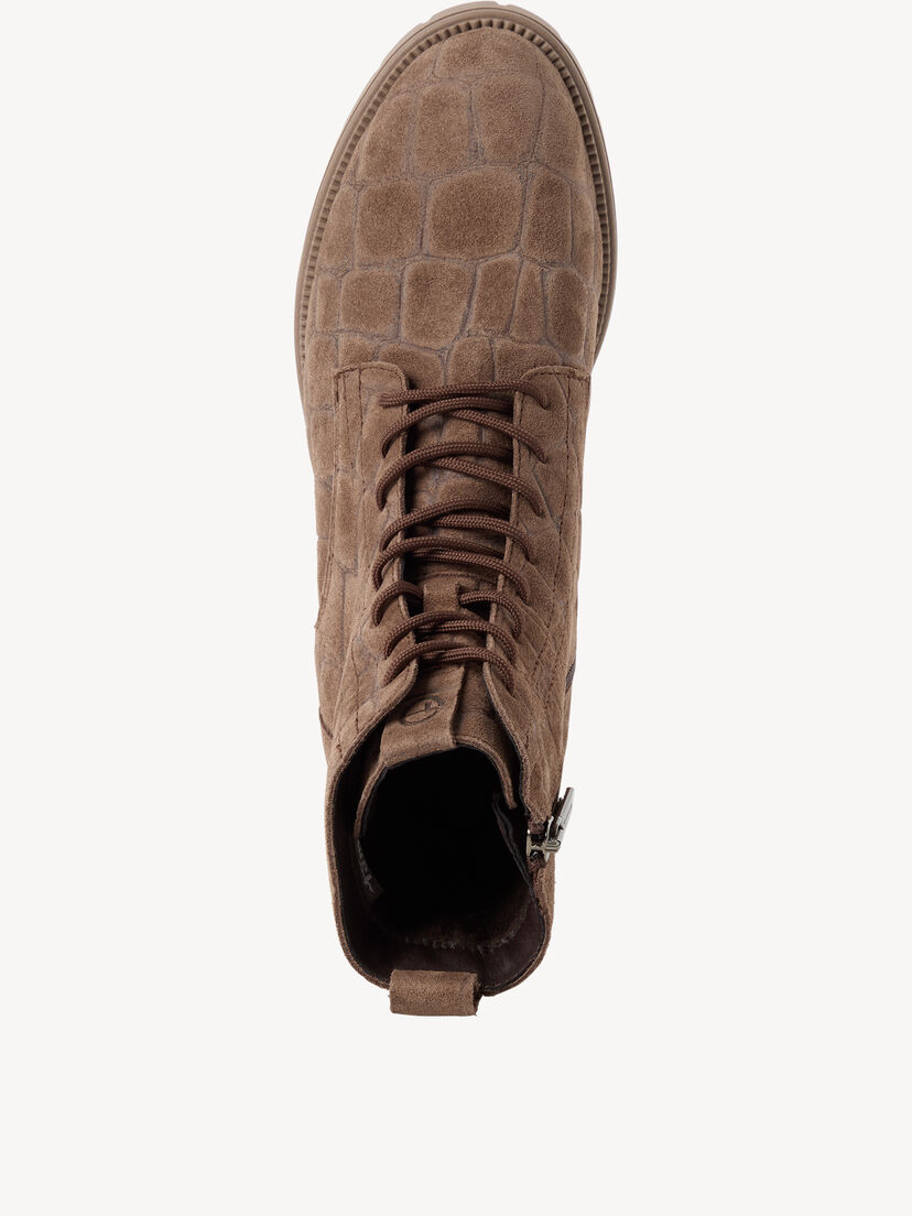 Leren Enkellaarsje - beige, TAUPE STRUCT., hi-res