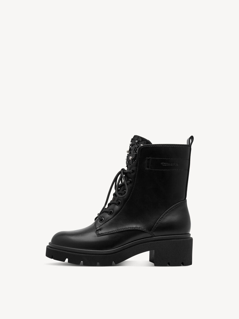 Enkellaarsje - zwart, BLACK, hi-res