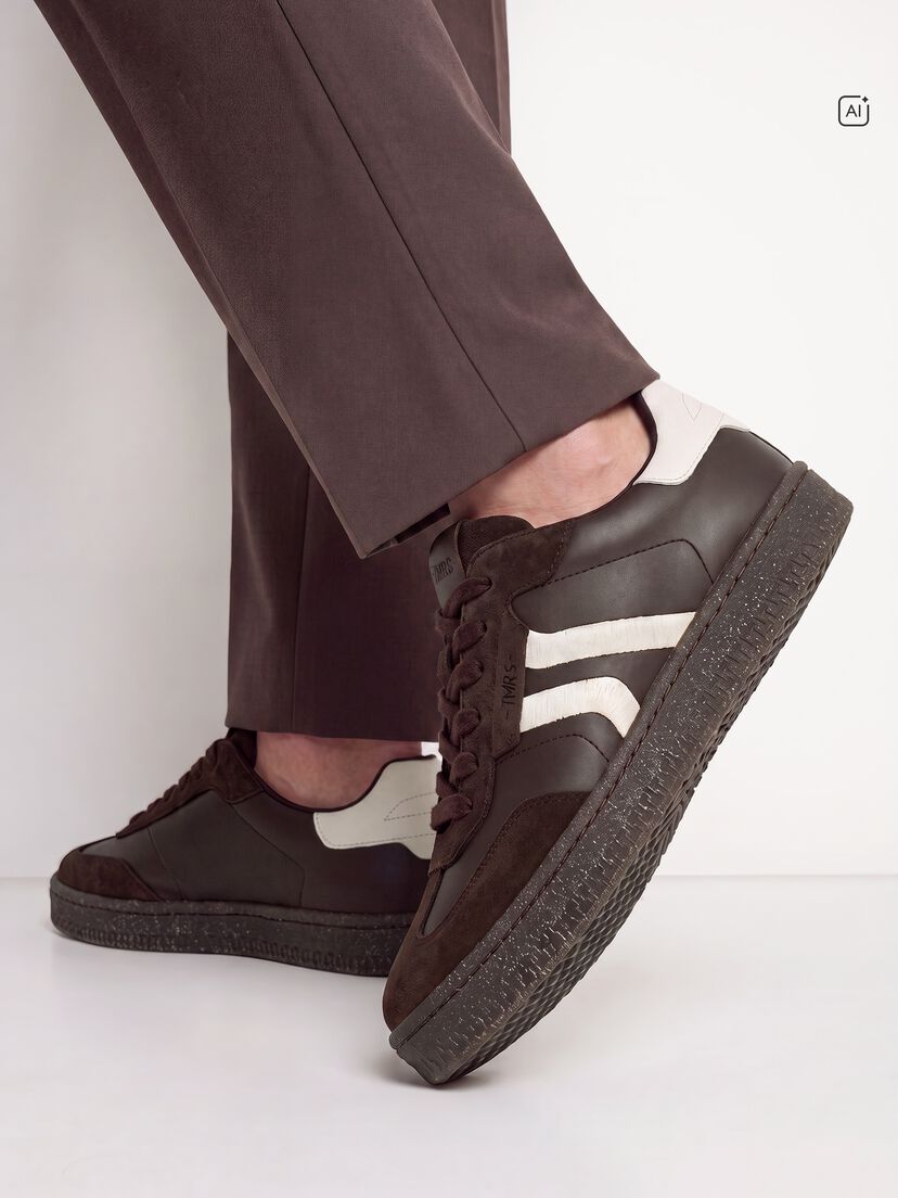 Leren Sneaker - bruin, MOCCA, hi-res