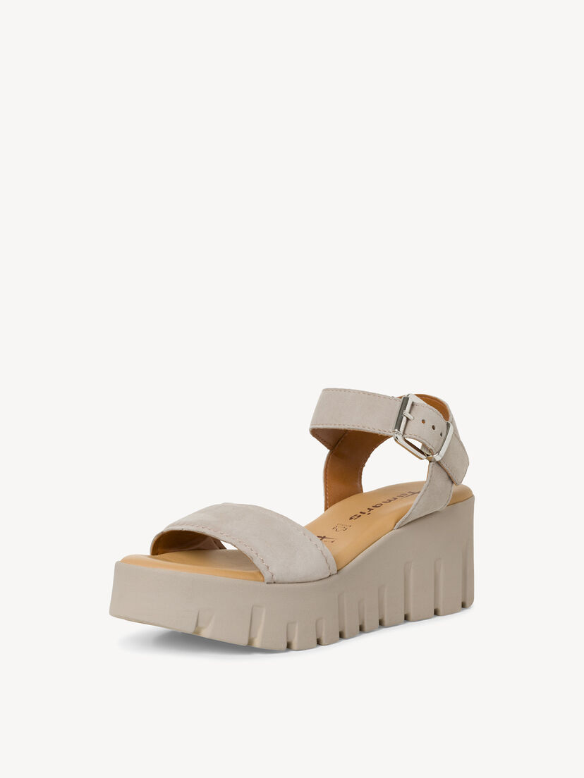 Leren Sandaaltje - bruin, TAUPE SUEDE, hi-res