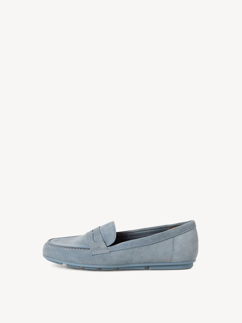 Leren Instappers - blauw, LIGHT BLUE UNI, hi-res