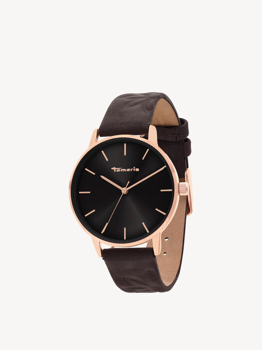 Horloge, ros&eacute;gold-glossy schwarz, hi-res